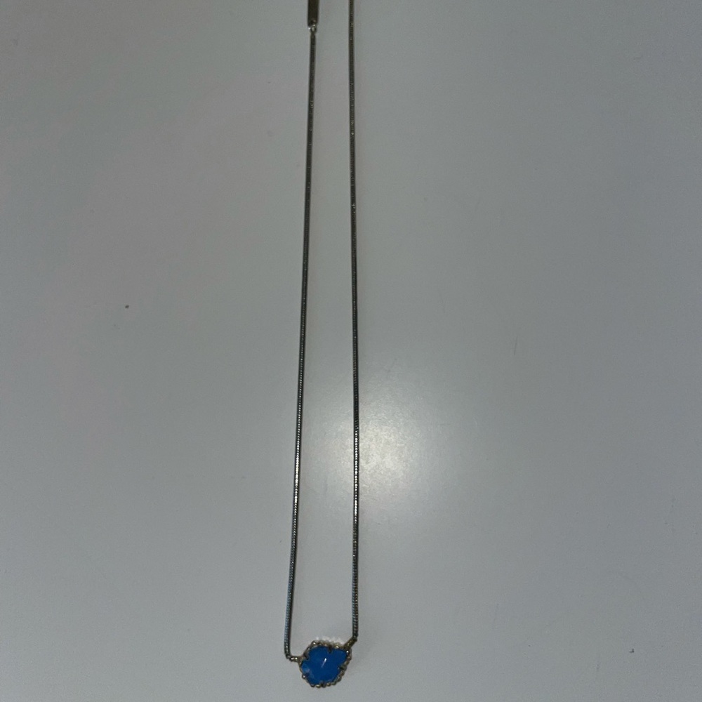 Kendra Scott Necklace - Blue Pendant with Gold Chain